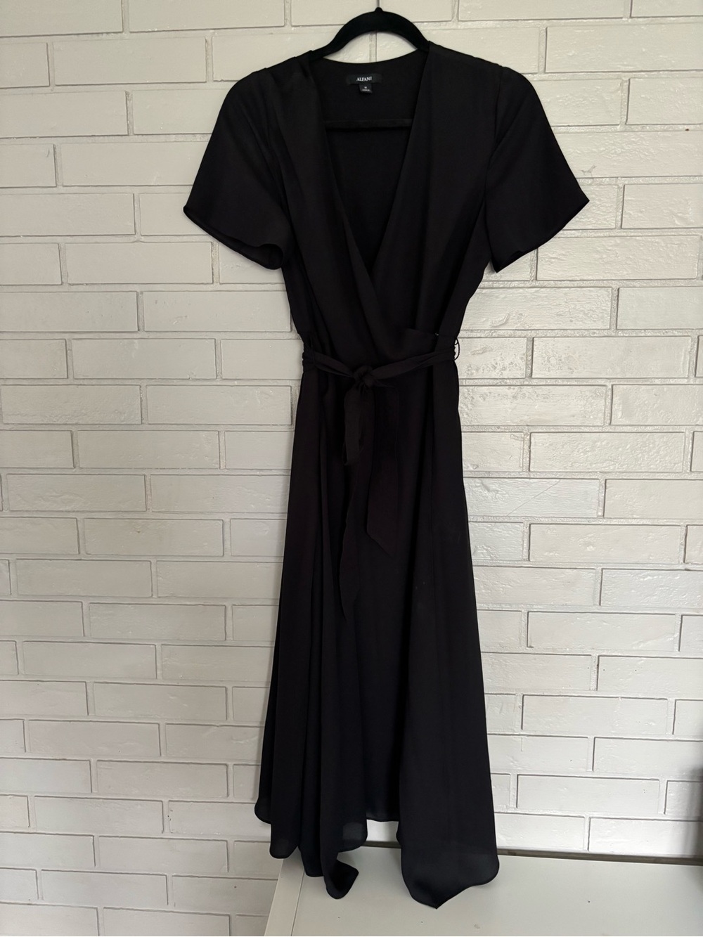 Alfani Black Wrap-Style Midi Dress